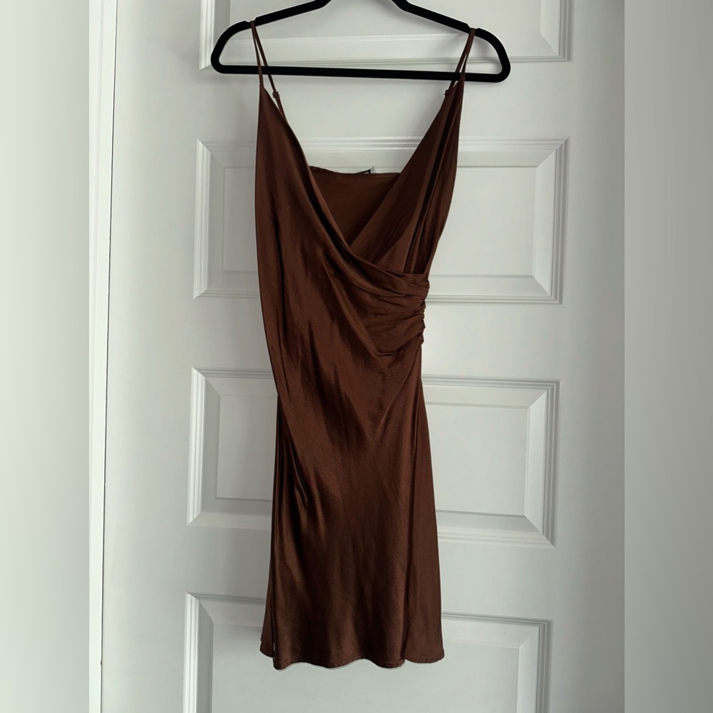 Zara spaghetti strap mini flare dress